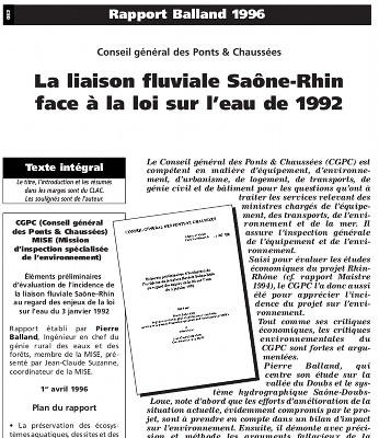 La liaison fluviale Saône-Rhin face à la loi sur l'eau de 1992