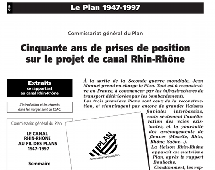 1947-1997: 11 Plans à propos du canal Rhin-Rhône