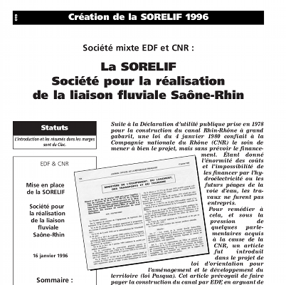 Statuts de la SORELIF, société commune EDF-CNR