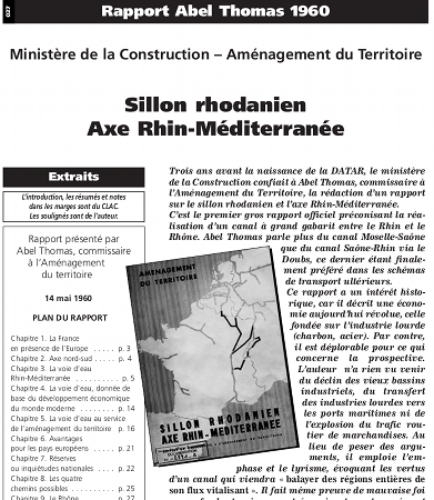 Rapport Abel Thomas Sillon rhodanien Axe Rhin-Méditerranée